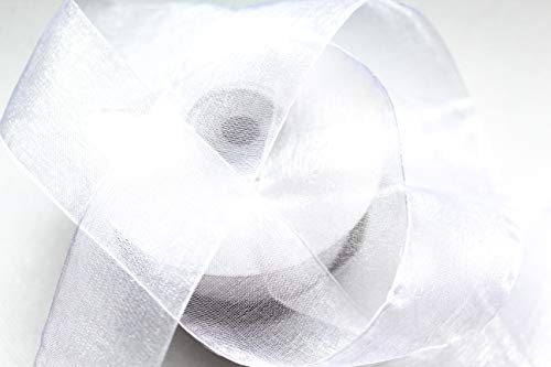 CaPiSo® 25m Organza -Schleifenband in 4 cm Breite 40mm mit Webkante Geschenkband Organzaband Dekorationsband Dekoband Hochzeit Weiß von CaPiSo