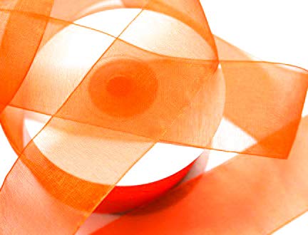 CaPiSo® 25m Organza -Schleifenband in 4 cm Breite 40mm mit Wekante Geschenkband Organzaband Dekorationsband Dekoband Hochzeit Orange von CaPiSo