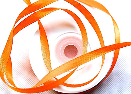 CaPiSo® 25m Satinband 10mm Beidseitig Glänzend Geschenkband Dekoband Schleifenband Dekoration Hochzeit (Orange, 25m) von CaPiSo