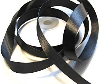 CaPiSo® 25m Satinband 10mm Beidseitig Glänzend Geschenkband Dekoband Schleifenband Dekoration Hochzeit (Schwarz, 25m) von CaPiSo