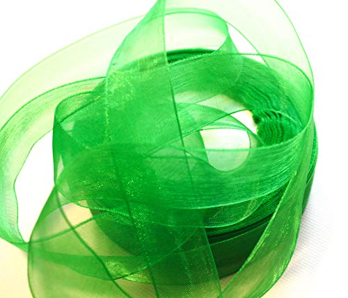 CaPiSo 45m Organza 40mm Breite 4cm Organzaband Schleifenband Geschenkband Organza Hochzeit Weihnachten (Grün) von CaPiSo