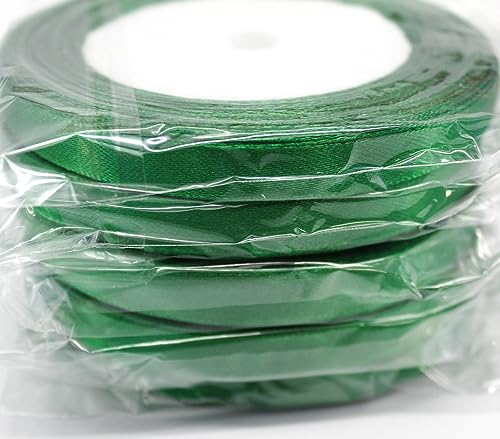 CaPiSo 100m Satinband 10mm für Schleife Stoffband Geschenkband Schleifenband Geschenkschleife (Grün) von CaPiSo