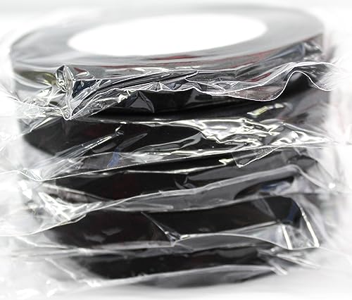 CaPiSo 100m Satinband 10mm für Schleife Stoffband Geschenkband Schleifenband Geschenkschleife (Schwarz) von CaPiSo