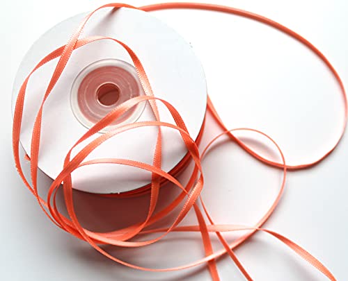 CaPiSo 100m Satinband 3mm Schleifenband Geschenkband Dekoband Satin Hochzeit Weihnachten Weihnachtsband (Hochzeit Apricot) von CaPiSo