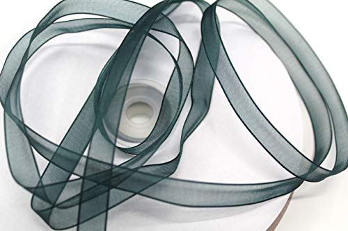 CaPiSo 10mm Organzaband Schleifenband Geschenkband Chiffonband Organza (Dunkelgrün, 100m) von CaPiSo