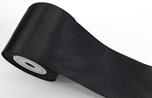 CaPiSo 10m Premium-Satinband 50mm Schleifenband Geschenkband Dekoband Dekorationsband Trauerband Trauer (Schwarz) von CaPiSo