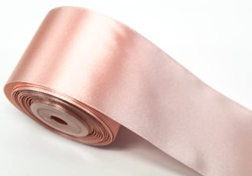 CaPiSo 10m Premium-Satinband 50mm Schleifenband Geschenkband Dekoband Dekorationsband Weihnachten Hochzeit (Helles Altrosa) von CaPiSo