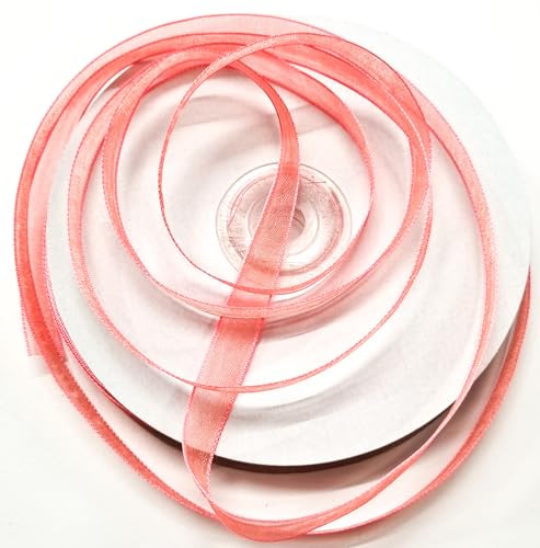 CaPiSo 10mm Organzaband Schleifenband Geschenkband Chiffonband Organza (Apricot-Lachs, 50m) von CaPiSo