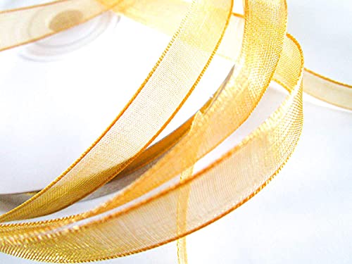 CaPiSo 10mm Organzaband Schleifenband Geschenkband Chiffonband Organza (Hellbraun, 50m) von CaPiSo