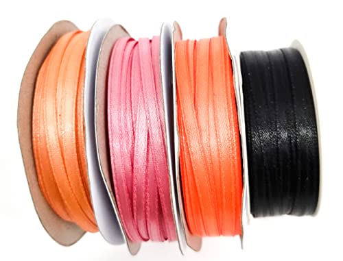 CaPiSo 200m Satinband 3mm Schleifenband Geschenkband Dekoband Satin Hochzeit Weihnachten Schwarz+Apricot+Dunkles Rosa+Neon-Orange CaPiSo 200m Satinband 3mm Schleifenband Geschenkband Dekoband Satin Hochzeit Weihnachten Schwarz+Apricot+Dunkles Rosa+Neon-Orange von CaPiSo