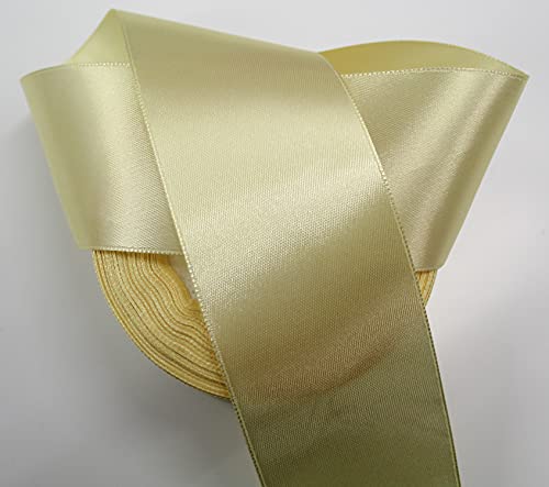 CaPiSo 22m Satinband 50mm Breite Schleifenband Geschenkband Dekoband Weihnachten Hochzeit (Helles Gold, 22m) von CaPiSo