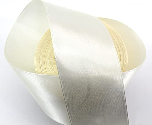 CaPiSo 22m Satinband 50mm Breite Schleifenband Geschenkband Dekoband Weihnachten Hochzeit (Creme, 22m) von CaPiSo