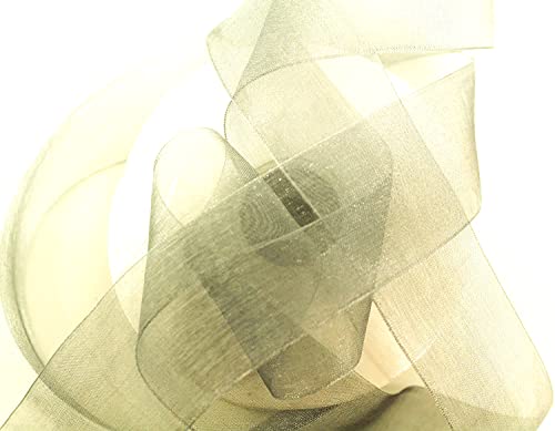 CaPiSo Organza -Schleifenband in 4 cm Breite 40mm mit Webkante Geschenkband Organzaband Dekorationsband Dekoband Chiffon Hochzeit (Silber Neu, 25m) von CaPiSo