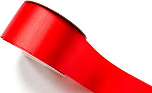 CaPiSo 25m Satin-Schleifenband 50mm doppelseitig Breit 5cm Geschenkband beidseitig glänzend Dekoband Hochzeit Weihnachten (Rot, 25m) von CaPiSo