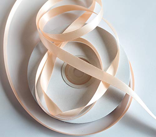 CaPiSo 25m Satinband 10mm Beidseitig Glänzend Geschenkband Doppelseitig Dekoband Schleifenband Dekoration Hochzeit (Helles Apricot, 25m) von CaPiSo
