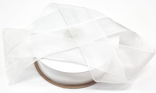 CaPiSo 45m Organza 40mm Breite 4cm Organzaband Schleifenband Geschenkband Organza Hochzeit Weihnachten (Creme) von CaPiSo