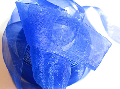 CaPiSo 45m Organza 50mm Breite 5cm Organzaband Schleifenband Geschenkband Organza (Blau, 45m) von CaPiSo