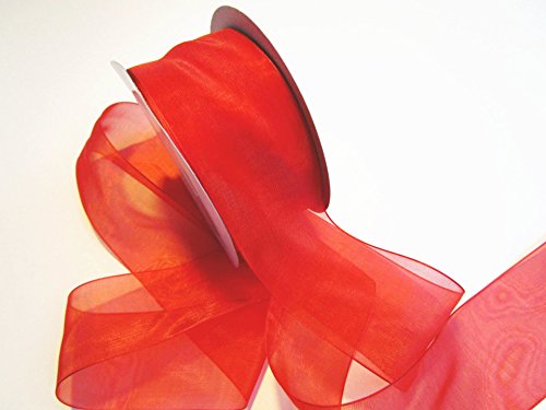 CaPiSo 45m Organza 50mm Breite 5cm Organzaband Schleifenband Geschenkband Organza Rot von CaPiSo