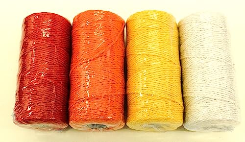 CaPiSo 4x100m Baumwolle 2mm Bäckerschnur Baumwollkordel Küchengarn Kordel Bäckerkordel Bindfaden Baumwollschnur Rot-Gelb-Orange-Weiss CaPiSo 4x100m Baumwolle 2mm Bäckerschnur Baumwollkordel Küchengarn Kordel Bäckerkordel Bindfaden Baumwollschnur Rot-Gelb-Orange-Weiss von CaPiSo
