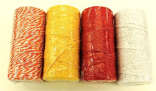 CaPiSo 4x100m Baumwolle 2mm Bäckerschnur Baumwollkordel Küchengarn Kordel Bäckerkordel Bindfaden Baumwollschnur Weiss-Gelb-Rot-Orange CaPiSo 4x100m Baumwolle 2mm Bäckerschnur Baumwollkordel Küchengarn Kordel Bäckerkordel Bindfaden Baumwollschnur Weiss-Gelb-Rot-Orange von CaPiSo