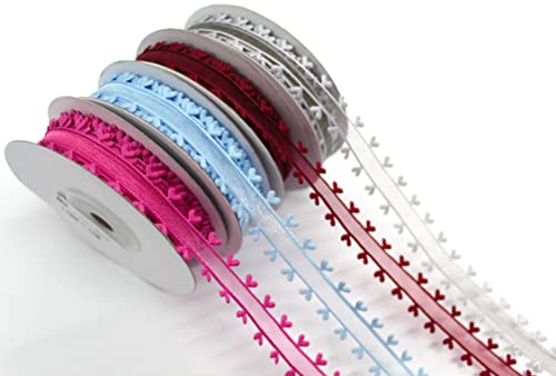 CaPiSo 4x10m Organza 15mm mit Herz Geschenkband Herzen Dekoband Herzband Organzaband Hochzeit Weihnachten Silber-Blau-Bordeaux-Pink CaPiSo 4x10m Organza 15mm mit Herz Geschenkband Herzen Dekoband Herzband Organzaband Hochzeit Weihnachten Silber-Blau-Bordeaux-Pink von CaPiSo