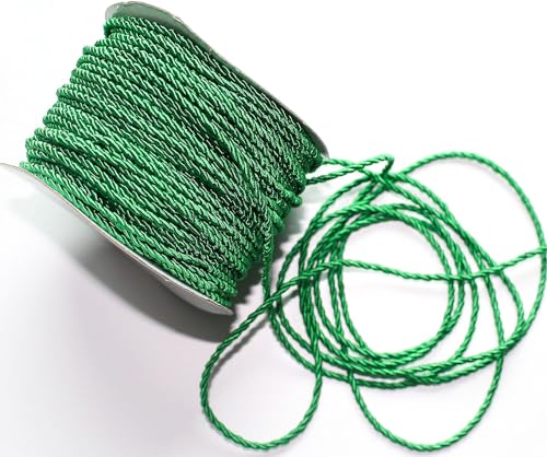 50m Kordel 3 mm breit Schnur Kordelband gedrehtes Band (Grün) von CaPiSo