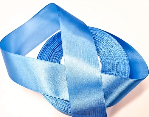 CaPiSo 50m Mega-Rolle Satin-Schleifenband 40mm Geschenkband Dekoration Dekoband Satinband (Azurblau) von CaPiSo