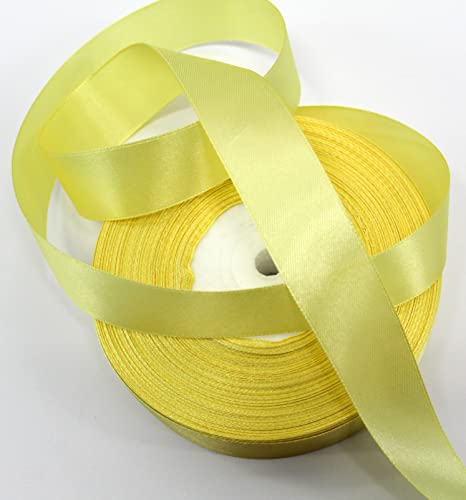 CaPiSo 50m Satin-Schleifenband 25mm Breite 2,5cm Dekorationsband Dekoband Satinband Geschenkband (Helles Gold) von CaPiSo