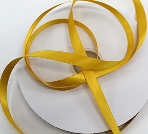 CaPiSo 50m Premium-Qualität Satinband DOPPELSEITIG 10mm weiches,beidseitig glänzendes Geschenkband Schleifenband (Gelb) von CaPiSo