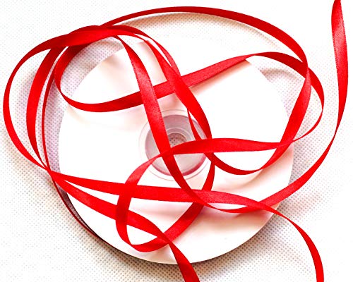 CaPiSo 50m Satinband 6mm Dekoband Weihnachten Schleifenband Geschenkband Dekorationsband (Rot, 50m) von CaPiSo