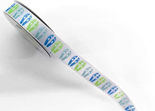 CaPiSo Baby Geschenkband Schleifenband Kleinkind Satinband Geburt Taufe Geburtstag Windeltorte (10m 15mm Mix Gruen-Hellblau) von CaPiSo