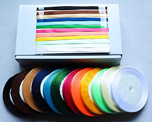 CaPiSo Box 12 Farben jeweils 22m in 6mm Breite Satinband Schleifenband Geschenkband Dekoband Satin-Schleifenband in Box 8 von CaPiSo