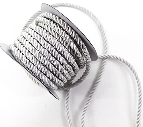 CaPiSo Kordel 10m x 6mm Drehkordel Dekoband Kordelband Schnur Kordelschnur (Helles Silber) von CaPiSo