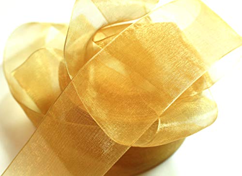 CaPiSo 45m Organza 40mm Breite 4cm Organzaband Schleifenband Geschenkband Organza Hochzeit Weihnachten (Hellbraun) von CaPiSo