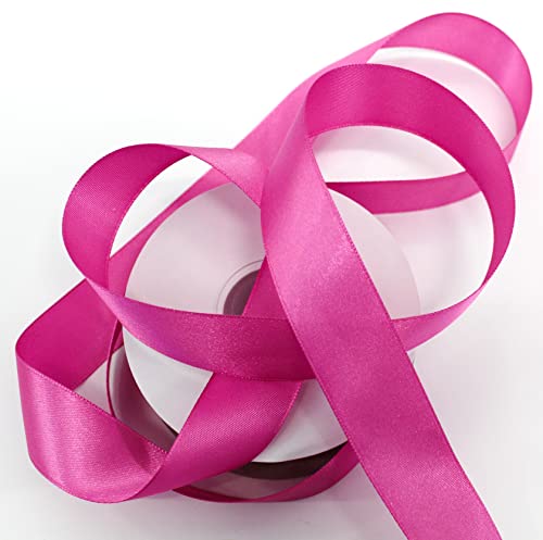 CaPiSo Satinband 25m x 25mm Taftband Goldband Schleifenband Satin Lameeband Geschenkband Metallic Dekoband (Pink) von CaPiSo