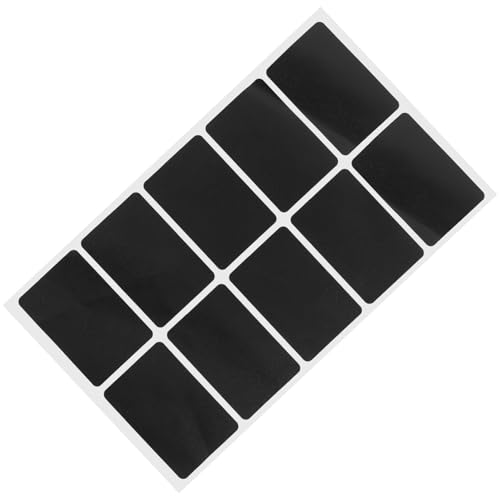Cabilock 1 Blatt Schwarze Wiederverwendbare Kreidetafeltiketten Rechteckige Beschreibbare Aufkleber für Gewürzgläser Flaschen und Vorratsbehälter für Zuhause Büro und Bar von Cabilock