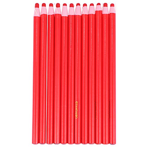 Cabilock 1 Box Peel- Off China Marker Fett Bleistifte Buntstifte Chinagraph Wachs Bleistift Liner Stift für Glas Zellophan Vinyl Metall Kleidung Färbung Zeichnung Nähen Rot von Cabilock