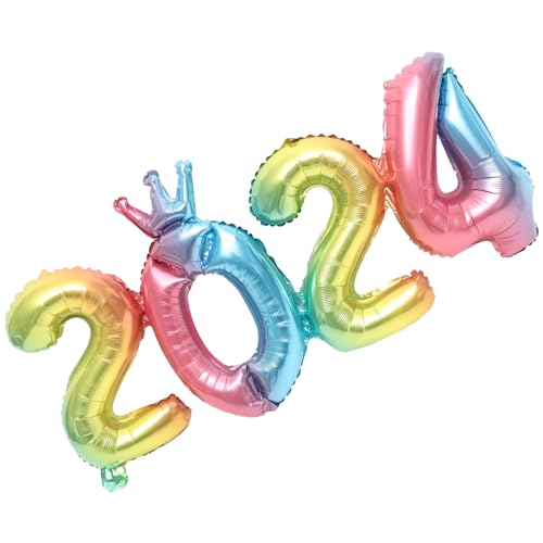 Cabilock 1 Satz 2024 2024 Aluminiumfolienballon Ballongas luftballons aufblasbarer elefant Silvesterballon 2024 Golddekor dekoration Neujahrsornamente neujahrsballons Riese Partybedarf 3d von Cabilock