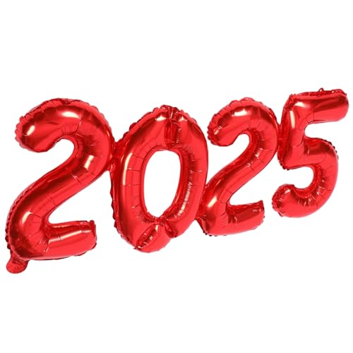 Cabilock 1 Satz 2025 Ballon 2025 Partydekorationen Nummer 2025 Ballon Jubiläumsdekorationen Ballonbogen-set Zum Aufdecken Des Geschlechts 2025 Folienballons Ballonständer Aluminiumfolie Rot von Cabilock