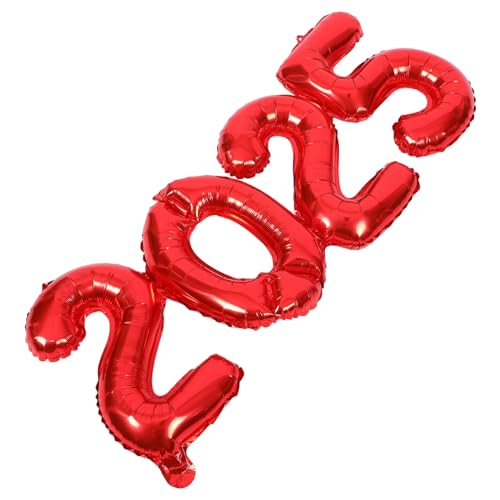Cabilock 1 Satz 2025 Ballon 2025 Zahlenballons 2025 für goldener Ballonbogen 2025 Folienballons Jumbo luftballons Partydekoration 2025 Neujahrsballons Ballondekoration Aluminiumfolie rot von Cabilock