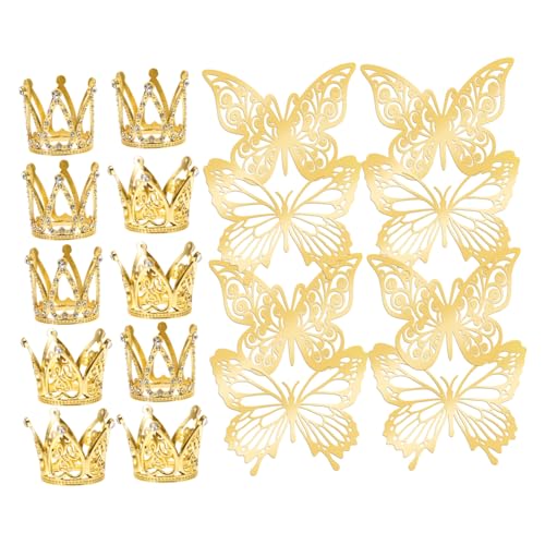 Cabilock 1 Satz Blumenkranz Dekoration mit Schmetterlingen Goldene Krone für Kuchen und Geburtstagsfeiern Tortendeko für Kreative Anlässe Cabilock 1 Satz Blumenkranz Dekoration mit Schmetterlingen Goldene Krone für Kuchen und Geburtstagsfeiern Tortendeko für Kreative Anlässe von Cabilock