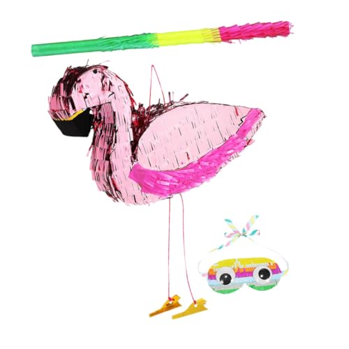 Cabilock 1 Satz Flamingo Piñata für Kindergeburtstag Rosa Partydeko mit Augenmaske und Stock Tropical Flamingo Thema für Unvergessliche Feierlichkeiten und Spannende Spiele Cabilock 1 Satz Flamingo Piñata für Kindergeburtstag Rosa Partydeko mit Augenmaske und Stock Tropical Flamingo Thema für Unvergessliche Feierlichkeiten und Spannende Spiele von Cabilock