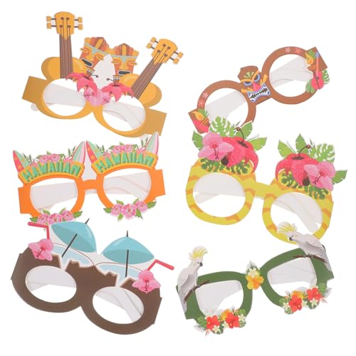 Cabilock 1 Satz Hawaii Partybrillen Lustige Papierbrillen Für Erwachsene Dekorative Accessoires Fotorequisiten Für Karneval Themenpartys Festlichkeiten 6 Stück von Cabilock