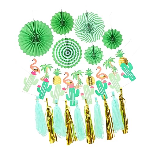 Cabilock 1 Satz Hawaiian Party Dekoration mit Flamingo Ananas Papierhängeornamenten für Unvergessliche Hawaii Mottopartys Robust und Farbenfroh für Wände und Fenster von Cabilock