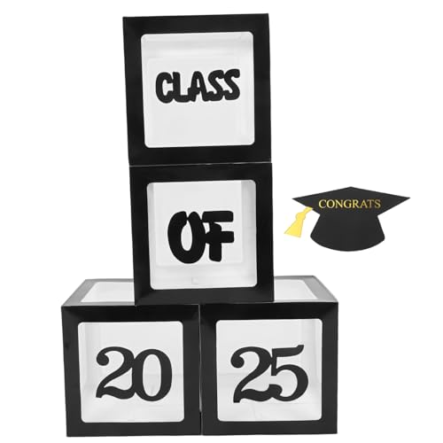 Cabilock 1 Satz Kreative Ballonboxen für Abschlussfeiern Schwarze Boxen für Klasse von Tischdekoration für Graduierungen und Feiern Cabilock 1 Satz Kreative Ballonboxen für Abschlussfeiern Schwarze Boxen für Klasse von Tischdekoration für Graduierungen und Feiern von Cabilock