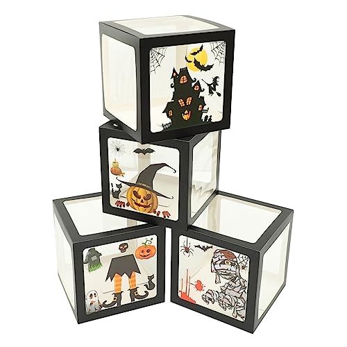 Cabilock 1 Satz Leeren Halloween Ballonboxen und Aufklebern Schwarze Boxen und Statische Aufkleber für Kreative Partydesigns für Halloween Dekorationen und Fotorequisiten von Cabilock