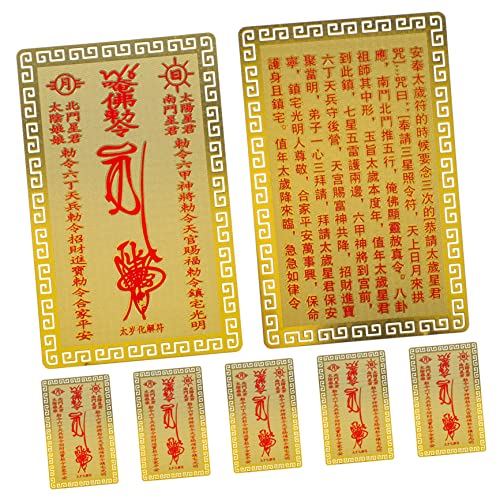 Cabilock 1 Satz Taisui Glückskarten Kupfer Amulettkarten Für Schutz Und Segen Buddhistische Feng Shui Karten Für Geld Erfolg Und Wohlstand Leicht Und Dekorativ Zum Tragen Oder 5 Stück von Cabilock