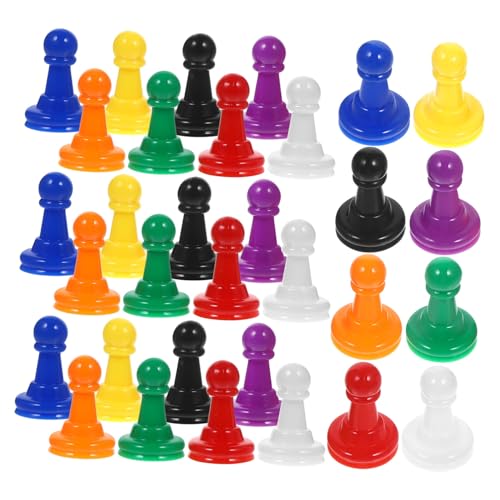 Cabilock 1 Satz Teiliges Bunte Kunststoff Schachfiguren Vielseitige Spielmarkierungen Für Brettspiele Partyspiele Kreative Farben Rot Gelb Blau Grün Orange 32 Stück von Cabilock