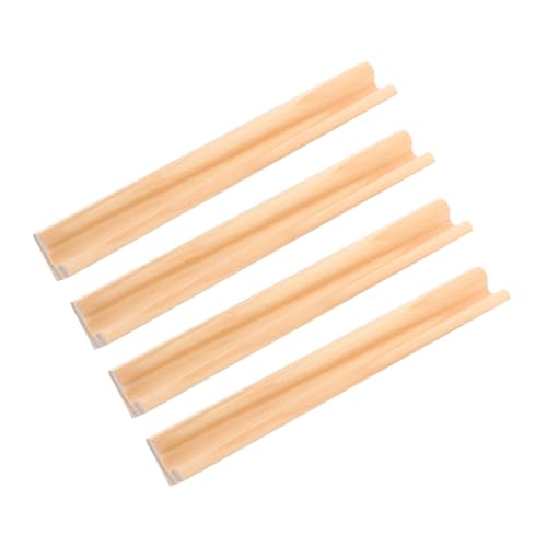 Cabilock 1 Satz Teiliges Holz Domino Rack Multifunktionale Halter Für Domino Spiele DIY Alphabetkarten Stabiler Holzständer Mit Schräger Ansicht 4 Stück von Cabilock