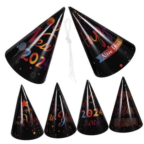 Cabilock 1 Satz Teiliges Neujahr Partyhüte Aus Papier Bunte Dreieckige Kopfbedeckungen Für Silvesterfeiern Vielseitige Party Dekorationen Für Alter 6 Stück von Cabilock